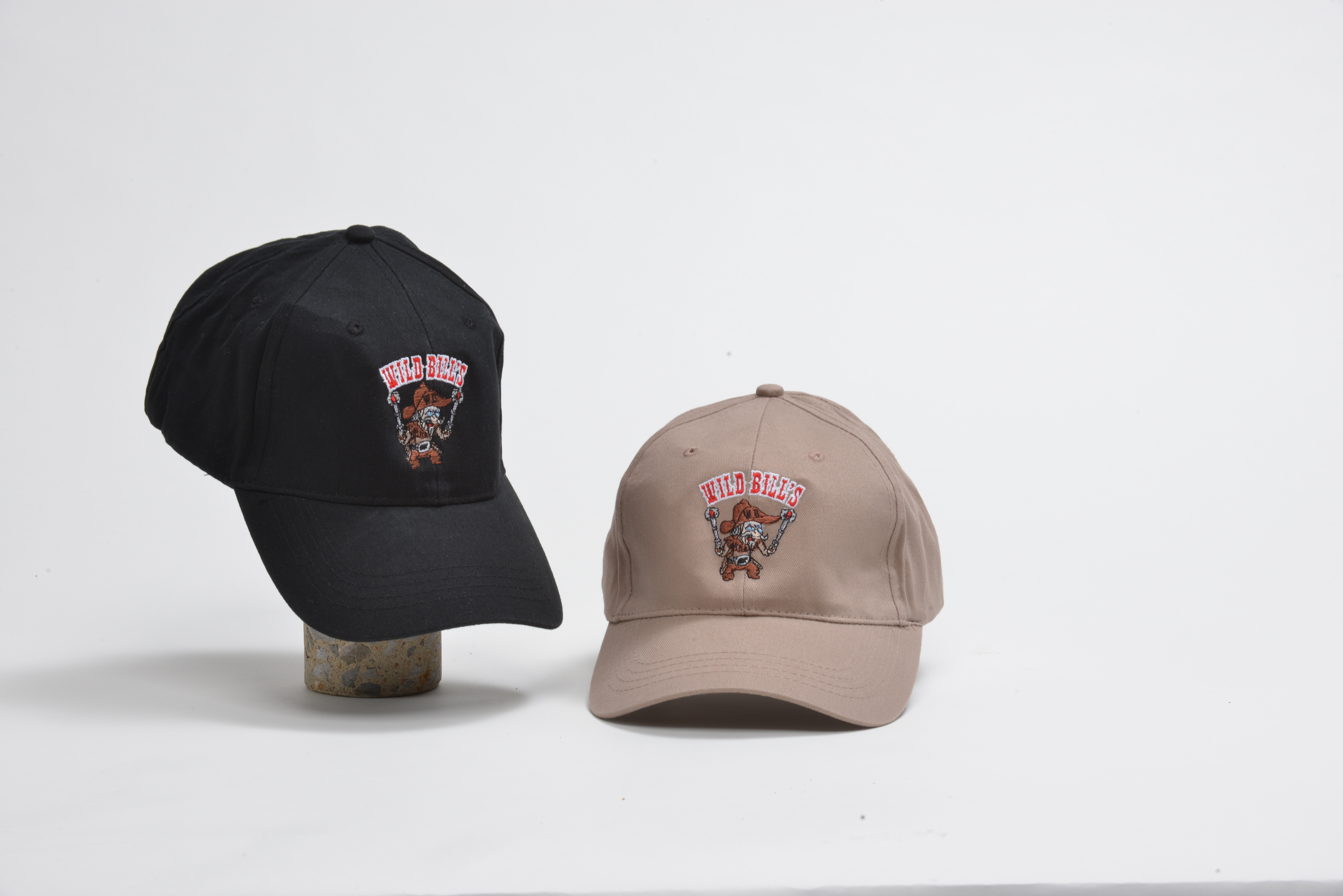 In black or stone, our multi-thread count embroidered hat will let everyone know you’re a Wild Bill’s fan!